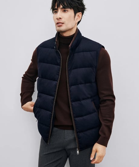 modal wool white goose down vest /2color　SH2403