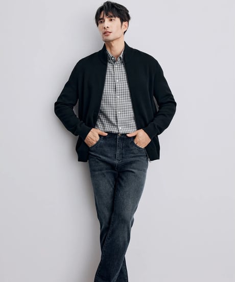 wool stand collar knit jacket /2color　SH2343