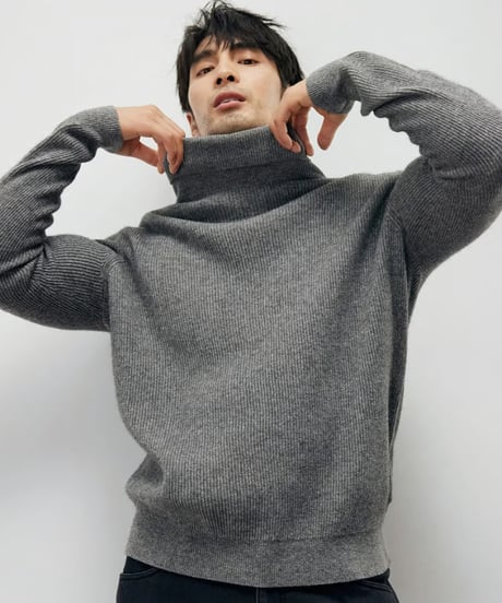 yak slim high neck sweater /2color　SH2214
