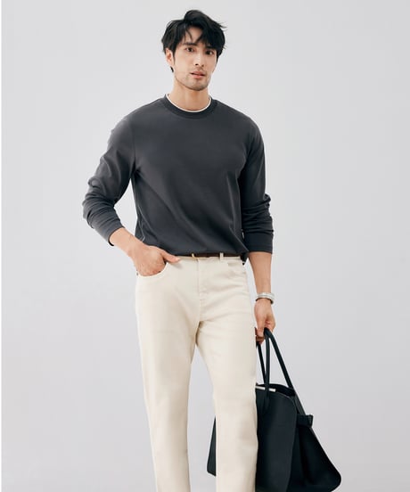 long round neck t-shirt /3color　SH2673