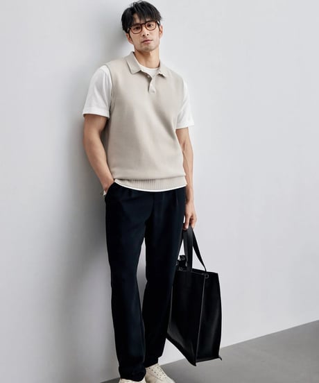 casual pants with elastic waistband straight fit　SH2125