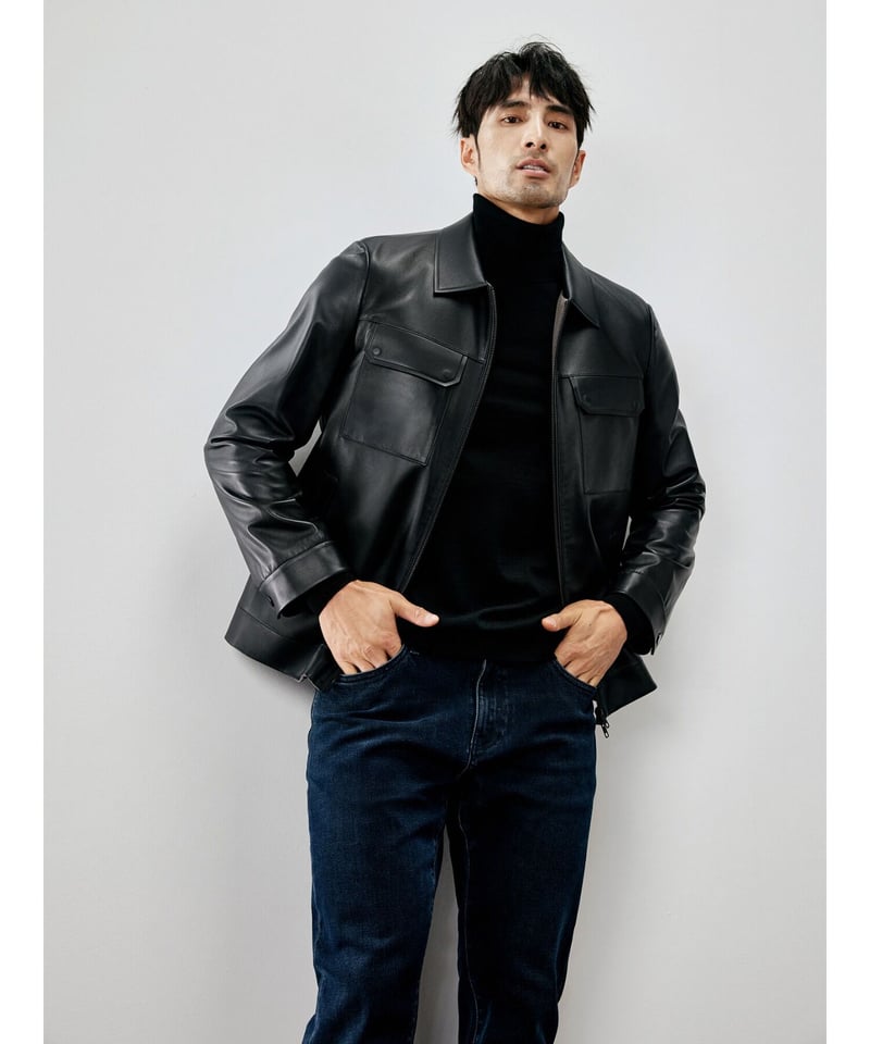 Personsoul レザージャケット ブラック PERSONSOUL (パーソンソウル