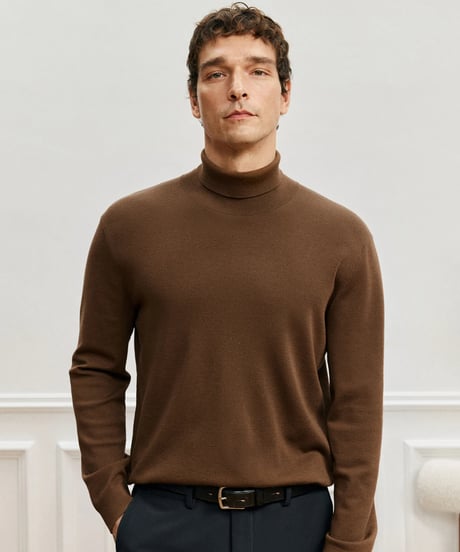 sweater turtleneck cardigan wool thick /5color　SH2572
