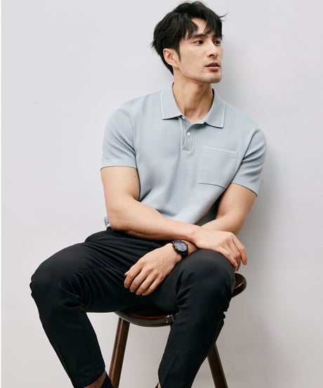 cotton knit polo shirt /2color　SH2534