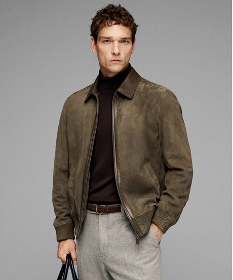 suede leather jacket with white goose down　SH2637