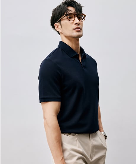 mulberry silk slim polo shirt /3color　SH2556