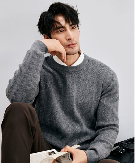 crew neck sweater wool /2color　SH2640