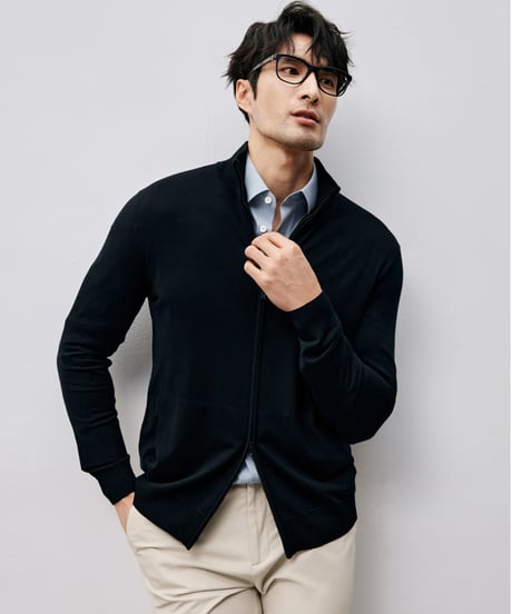 stand collar knit cardigan /2color　SH2449