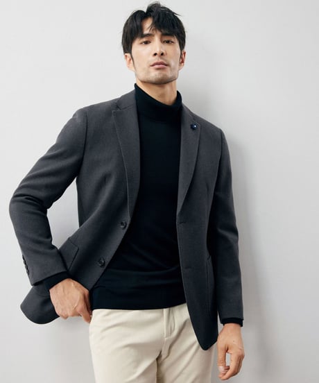 wool herringbone slim casual jacket /2color　SH2239