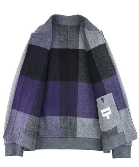 baseball collar wool tweed jacket /2color　SH2416