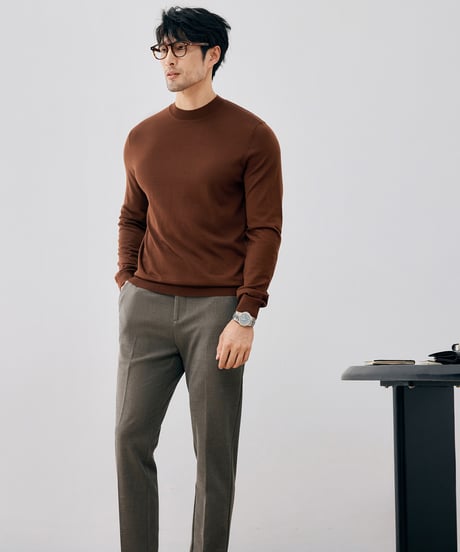 half turtleneck sweater wool 100% /7color　SH2675