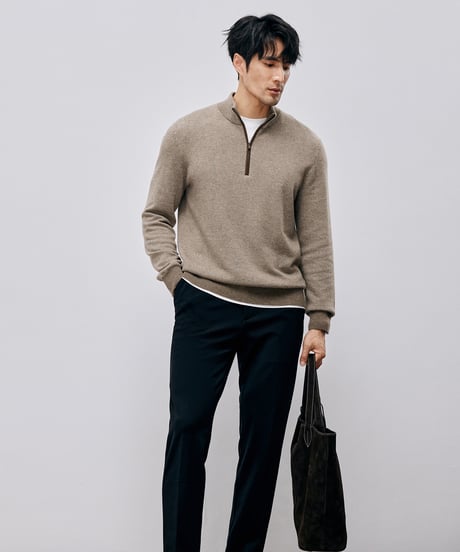 half-zip cashmere sweater　SH2587