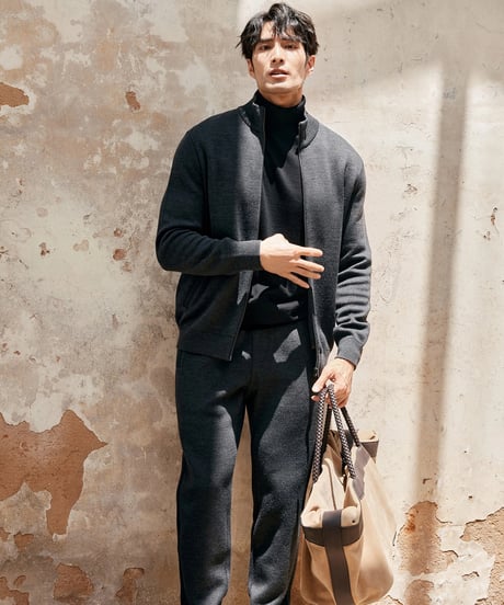 wool stand collar knit jacket /2color　SH2343