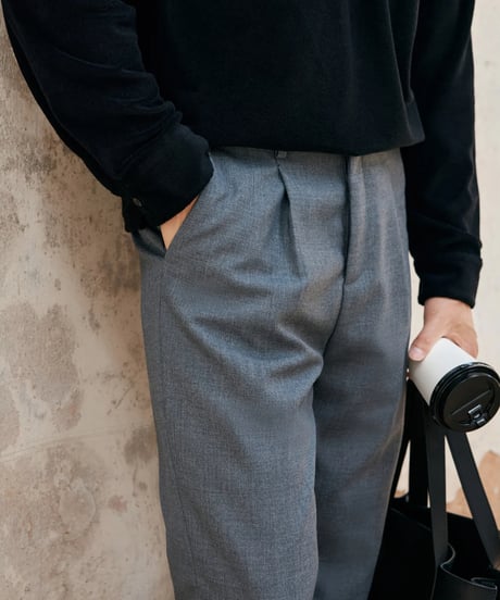 wool one-pleat casual pants /2color　SH2395