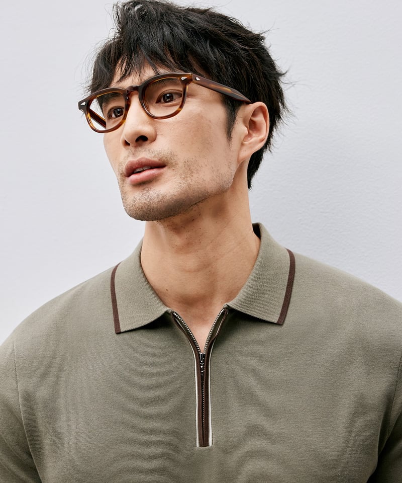 half-zip polo shirt /2color SH2533 | SANHEER