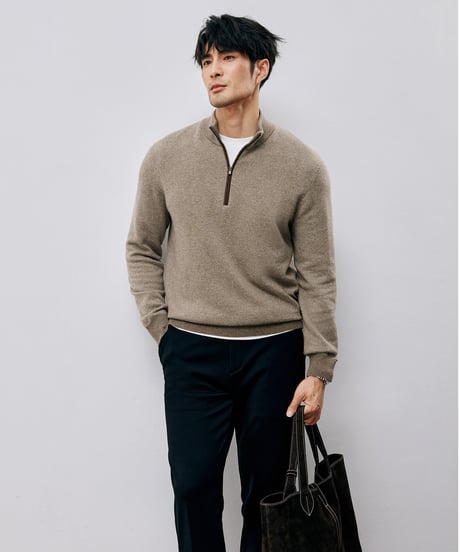 half-zip cashmere sweater　SH2587