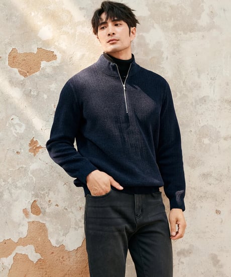 chenille stand-up collar sweater /2color　SH2396