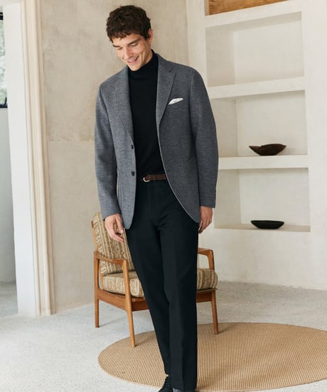casual blazer knit wool business　SH2567