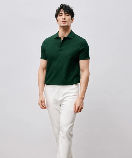 supima cotton lapel t-shirt /3color　SH2486