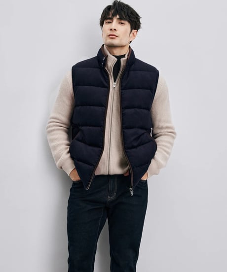 modal wool white goose down vest /2color　SH2403