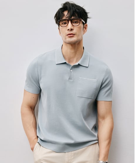cotton knit polo shirt /2color　SH2534