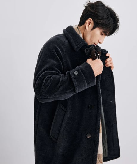 lapel mid-length coat wool 100%　SH2418