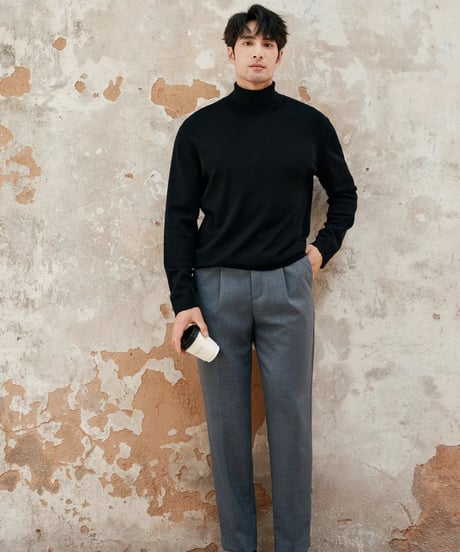 merino wool turtleneck sweater /4color　SH2386
