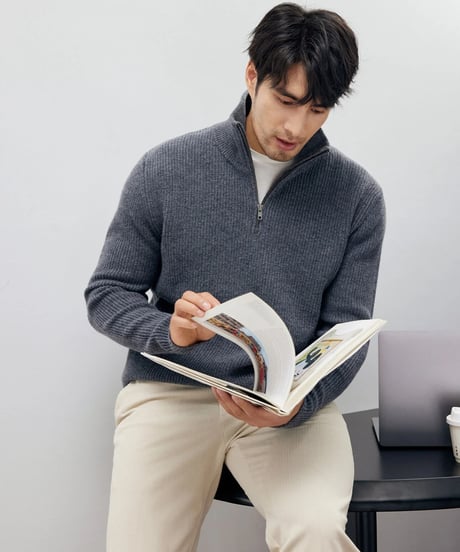 wool half zip sweater /2color　SH2204