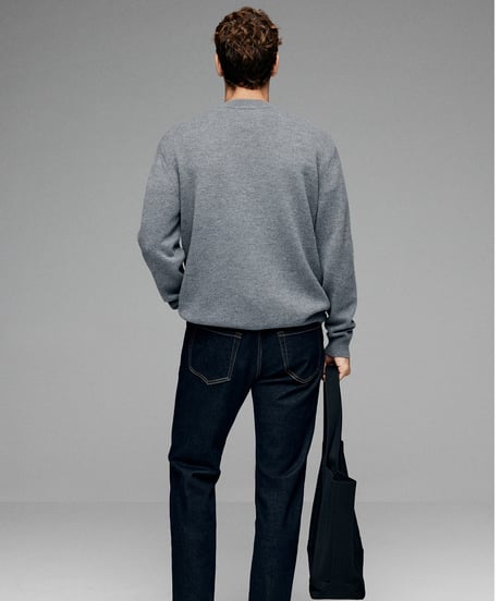 round neck sweater in wool /2color　SH2638