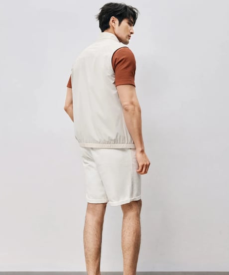 stand collar vest jacket /2color　SH2468