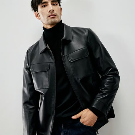 FINAL  多重ジップナイロンジャケット　BLACK ファイナルホームFINAL HOME 多重ジップデザインナイロン