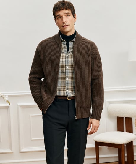 knitted jacket wool 100% /2color　SH2560
