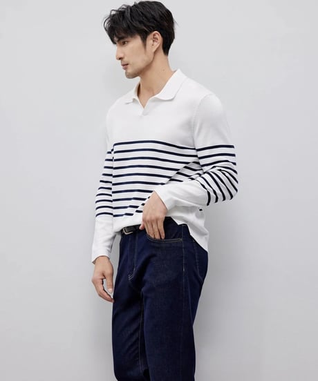 striped V neck sweater　SH2148