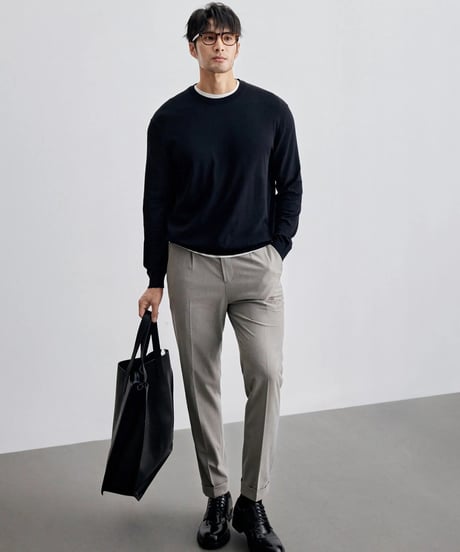 casual pants with single pleats /2color　SH2124