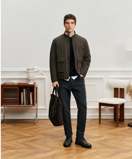 cotton stand-up collar jacket /2color　SH2582