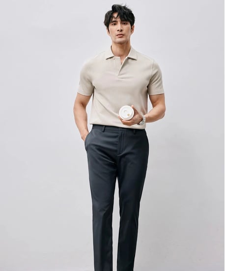supima cotton lapel t-shirt /3color　SH2486