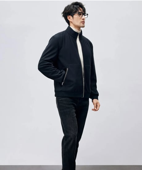 velvet stand-up collar zip-up jacket　SH2438