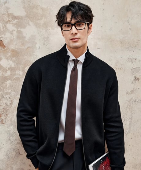 wool stand collar knit jacket /2color　SH2343