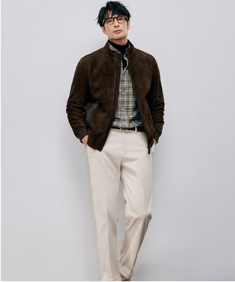 suede leather jacket with white goose down /2color　SH2594