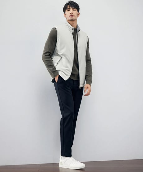 reversible stand collar vest jacket /3color　SH2261