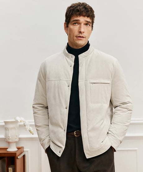 white goose down jacket with stand-up collar /2color　SH2590