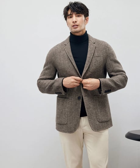 herringbone wool casual jacket /2color　SH2198
