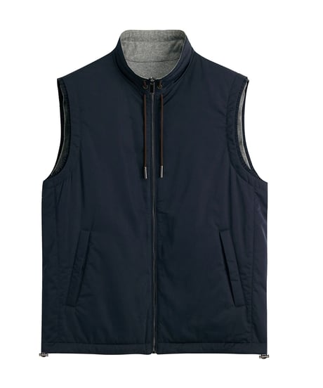 reversible stand collar vest jacket /3color　SH2261