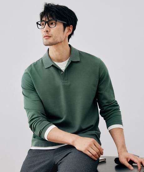 fake two piece polo shirt /2color　SH2660