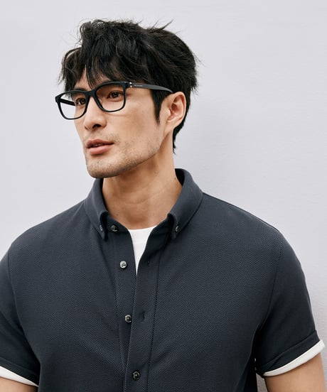 cotton piqué slim shirt /2color　SH2488