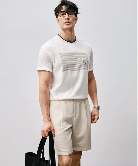 single pleated linen shorts　SH2529