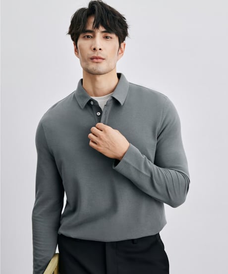 modal wool cotton lapel shirt /2color　SH2399