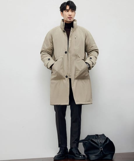 white duck down mid length coat　SH2188