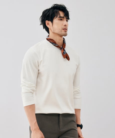 long round neck t-shirt /3color　SH2673