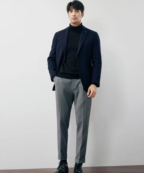 wool herringbone slim casual jacket /2color　SH2239